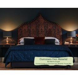Euro King Headboard Ewe Kai Marva Copper Contrast Border COM Copper Nails