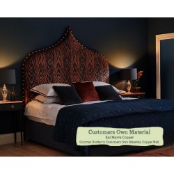 Euro King Headboard Ewe Kai Marva Copper Contrast Border COM Copper Nails