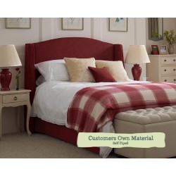Euro King Headboard Winged Caldey Customers Own Material Self Piped