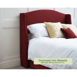 Euro King Headboard Winged Caldey Customers Own Material Self Piped