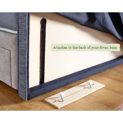 Attaches to the back of your divan base.