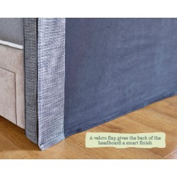 A velcro flap gives the back of the headboard a smart finish.