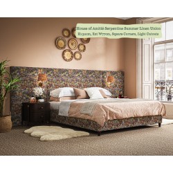 Bute in House of Amitié Serpentine Summer Linen Union, 132cm H, 77cm W extensions, square corners, light cutouts.