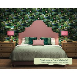 Euro King Bed Samson Customers Own Material Contrast Piped House Cotton Vanilla