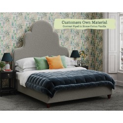 Euro King Bed Eigg Customers Own Material Contrast Piped House Cotton Vanilla
