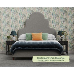 Euro King Bed Eigg Customers Own Material Contrast Piped House Cotton Vanilla