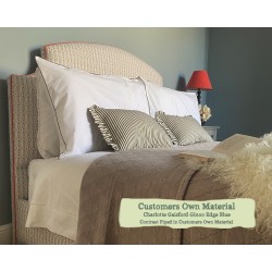 Euro King Bed Puffin Charlotte Gaisford Ginoo Edge Blue Contrast Piped Customers Own Material
