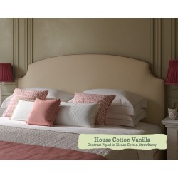 Euro King Bed Puffin House Cotton Vanilla Contrast Piped House Cotton Strawberry