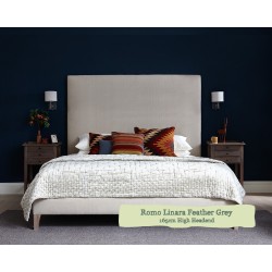 Euro King Grand Bed Arran Romo Linara Feather Grey 165cm High Headend 6ins Legs