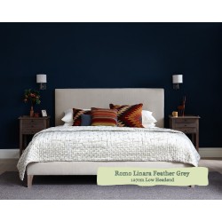 Euro King Grand Bed Arran Romo Linara Feather Grey 127cm Low Headend 6ins Legs