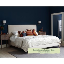 Euro King Grand Bed Arran Romo Linara Feather Grey 127cm Low Headend 6ins Legs