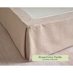 Euro King Valance House Cotton Vanilla Box Pleats Fully Lined