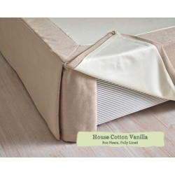 Euro King Valance House Cotton Vanilla Box Pleats Fully Lined