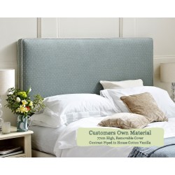 Euro King Additional Cover Harris Customers Own Material Contrast Piped House Cotton Vanilla 77cmH Removable Cover