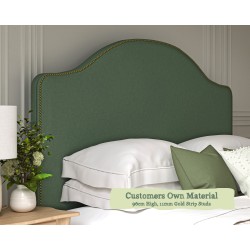 Kingsize Headboard Barra Customers Own Material 96cm Height 11mm Gold Strip Studs