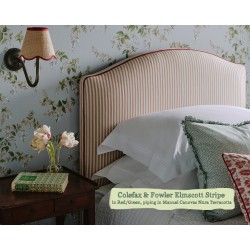 Single Bed Caldey Colefax & Fowler Elmscott Stripe Red Green Contrast Piped Manuel Canovas Nura Terracotta