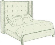 Small Double Winged Mull Headboard
