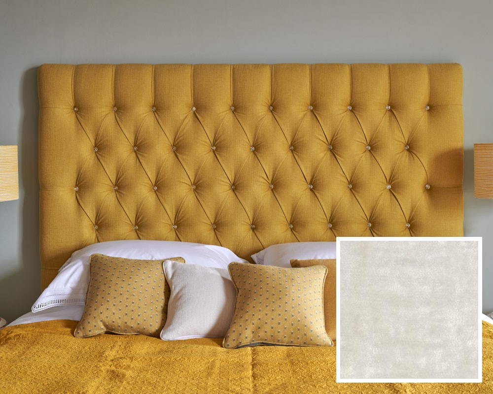 BESPOKE Iona Crushed Velvet Natural EX The Headboard