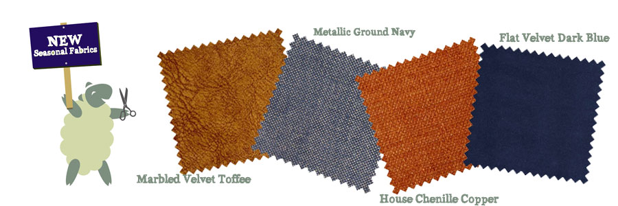 copper and navy fabrics for upholstery