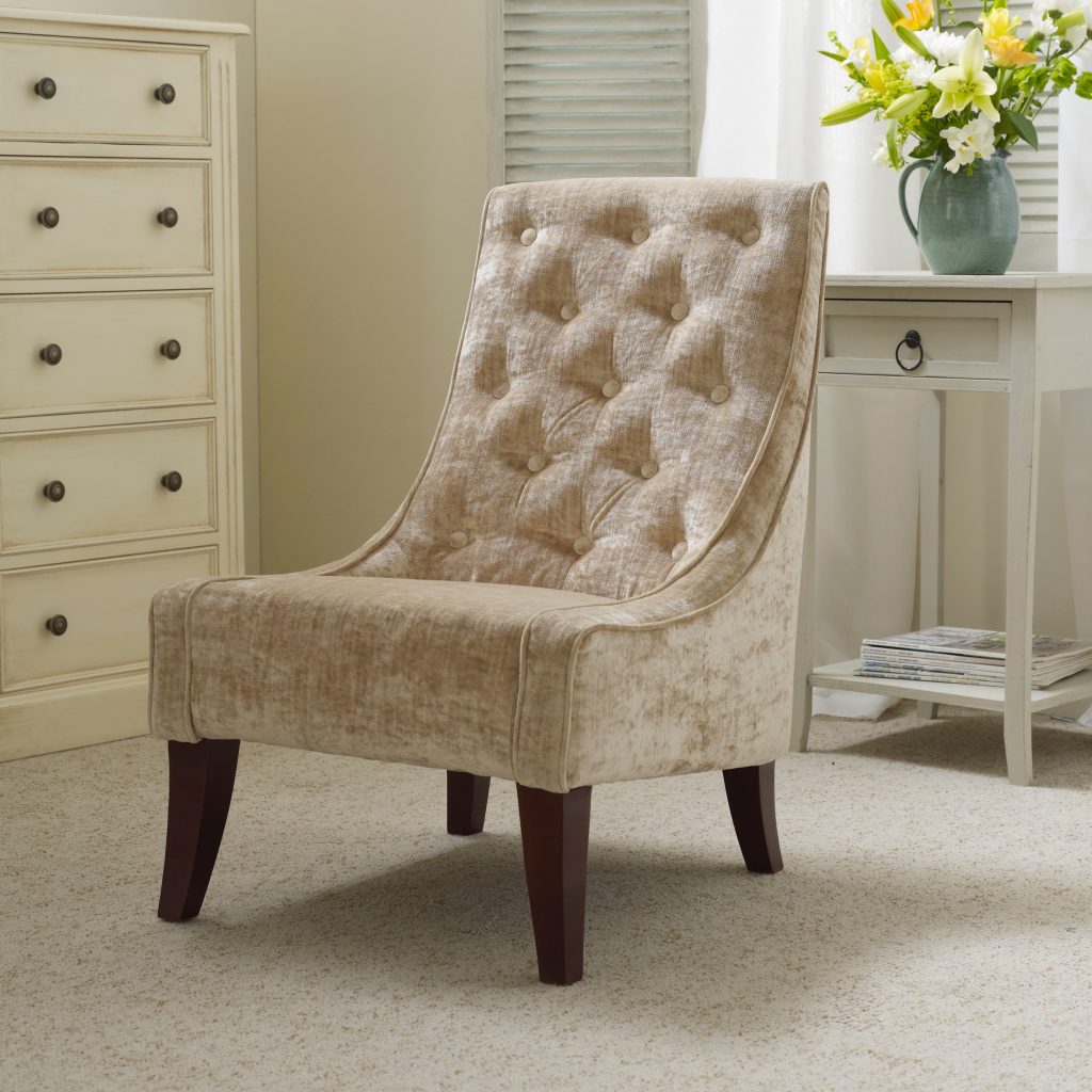 Velvet bedroom chair