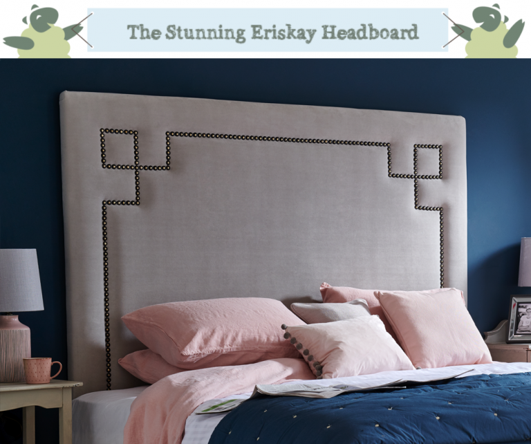 Eriskay Greek Key Design Upholstered Headboard The Headboard