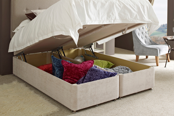 The practical and easy lifting Alderney Ottoman Bed with gas struts for ease of use