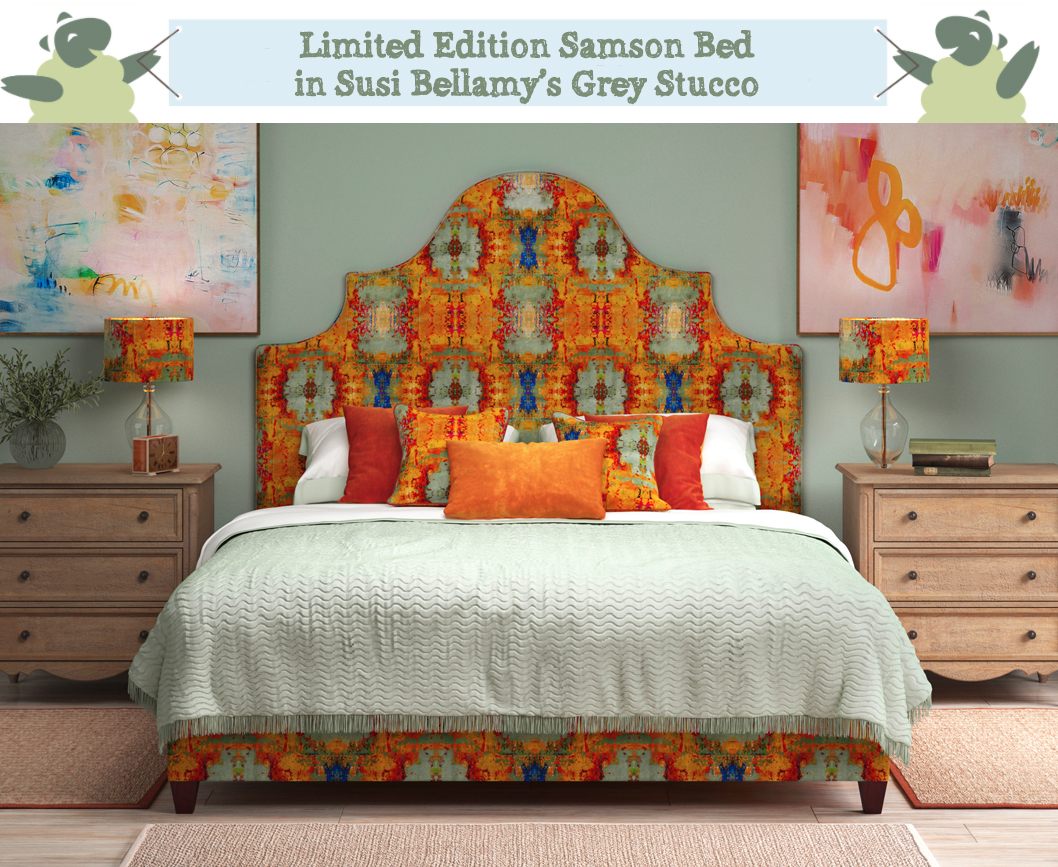 Samson Bed in Susi Bellamy Grey Stucco
