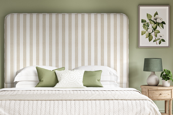 Faray Grand Bed Ian Mankin Devon Stripe Cream