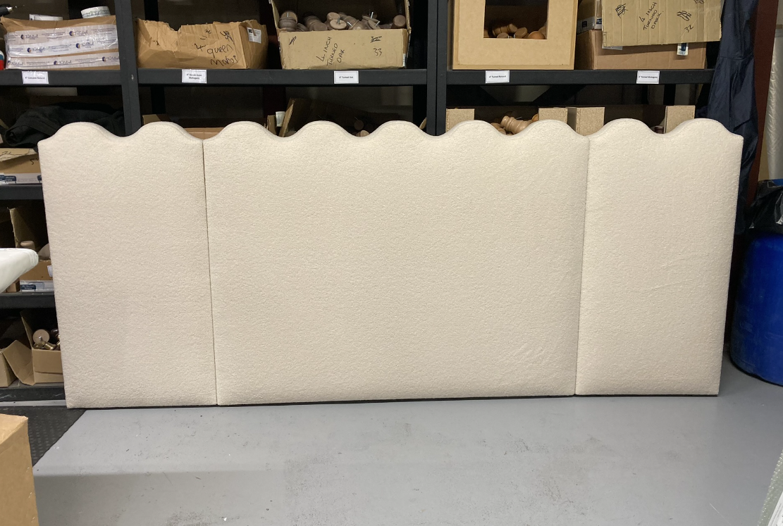 extra wide oversized and wavy top scalloped headboard