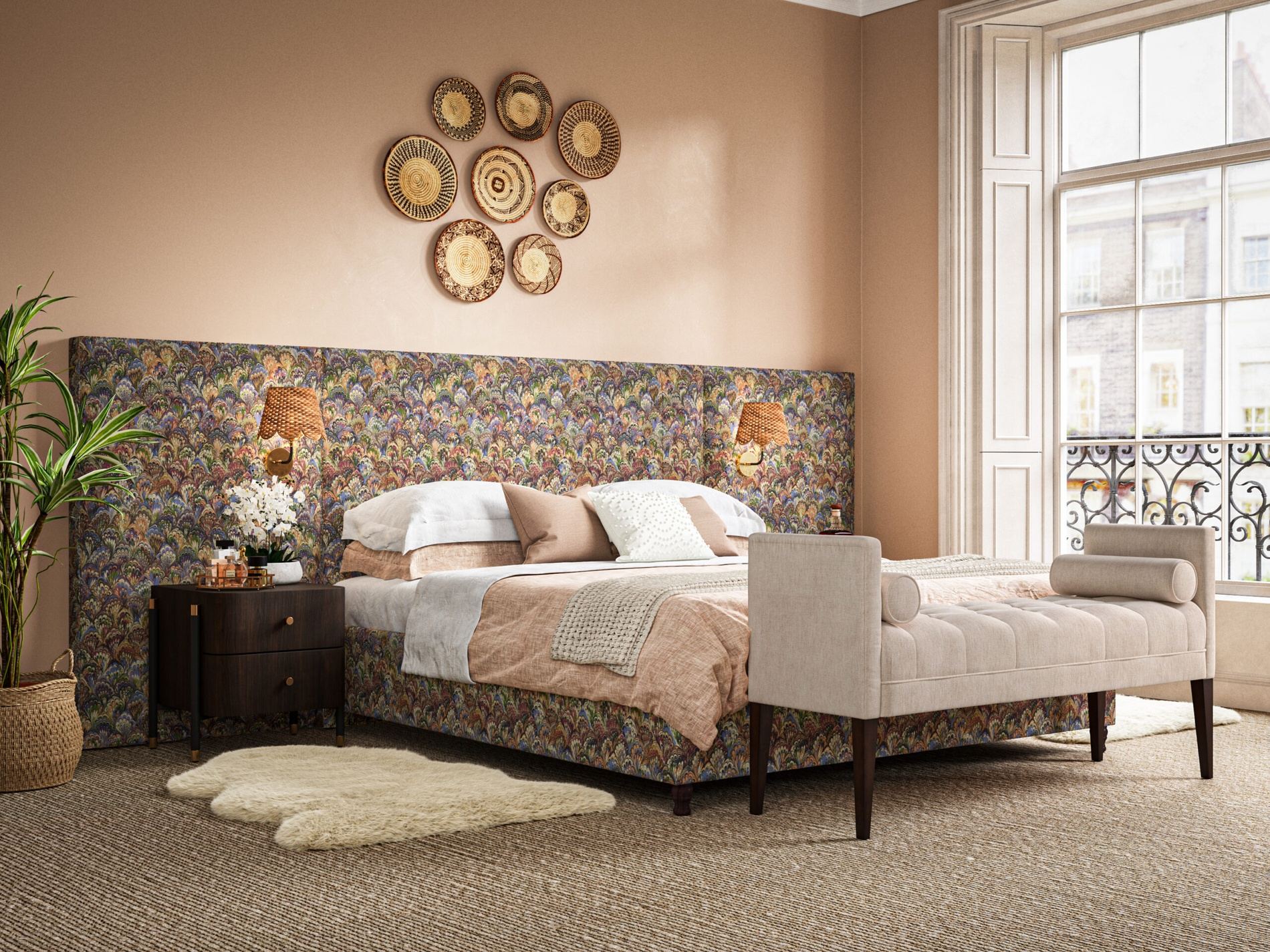 Lewis-Ornate-Indian-Inspired-Headboard-in-Julia-Brendel-Indian-Summer2